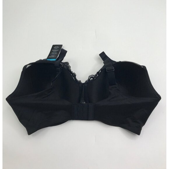 Bali One Smooth U Comfort Stretch Lace Underwire Bra Black 40D NEW - Picture 3 of 5